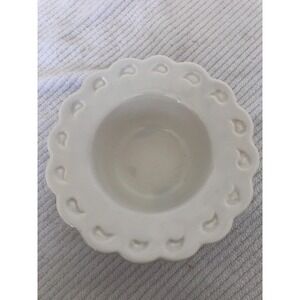 Vintage Calif USA Scalloped Rimmed Pottery Bowl With Raindrop Pattern on Rim